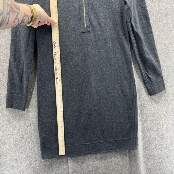 Tommy Bahama Sweatshirt Dress Womens Small Gray Quarter Zip Tunic Reversible - Picture 5 of 11